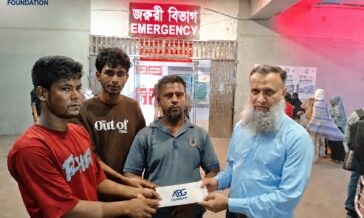 দগ্ধ রাকিবের চিকিৎসায় আনভীর বসুন্ধরা গ্রুপ ফাউন্ডেশনের সহায়তা